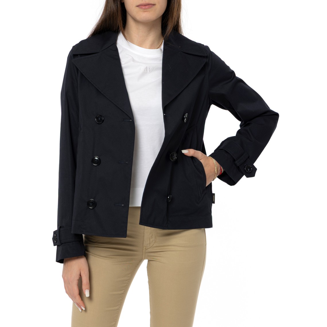 Peacoat in puro cotone Woolrich