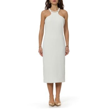 Abito in crêpe leggero con dettaglio gioiello Elisabetta...