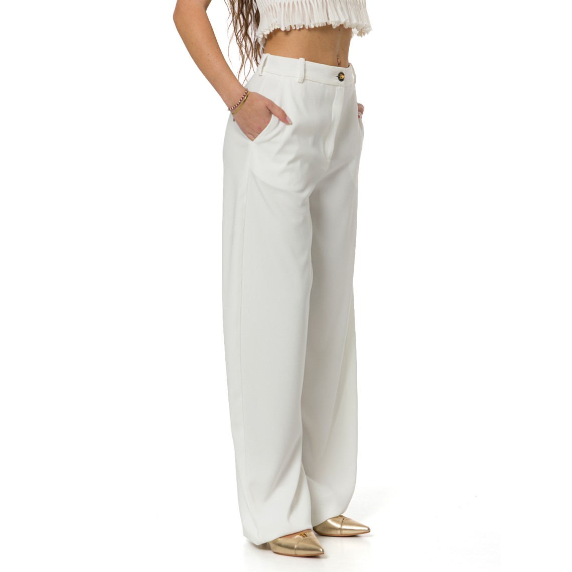 Pantaloni in crêpe leggero Elisabetta Franchi