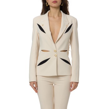 Giacca in crêpe leggero con cut-out bicolore Elisabetta...