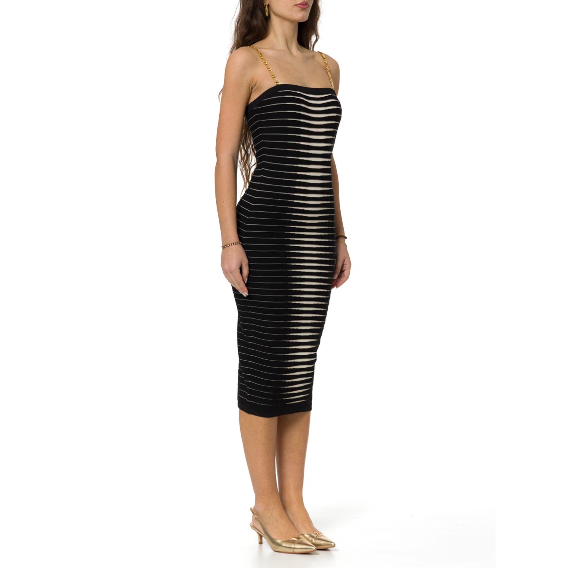 Abito in maglia con zebra jacquard Elisabetta Franchi