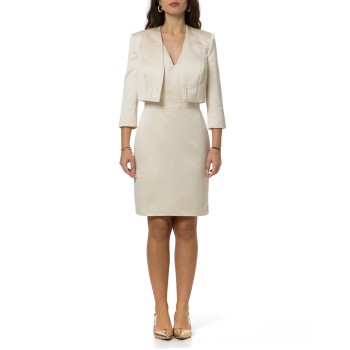 Abito in duchesse e tulle con giacca Elisabetta Franchi