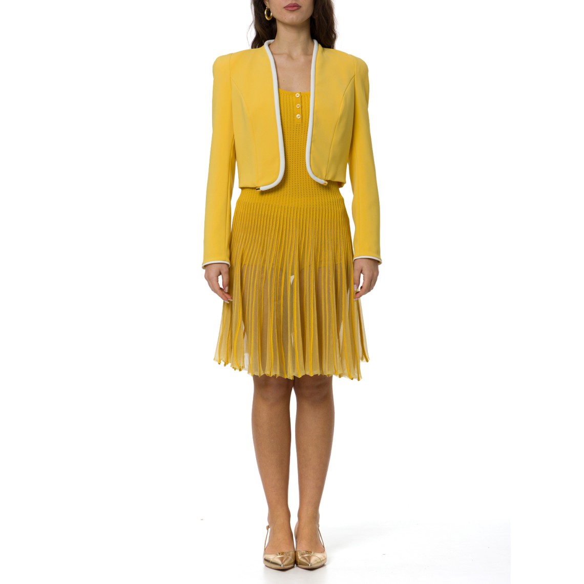 Giacca in crêpe leggero con piping 3D Elisabetta Franchi