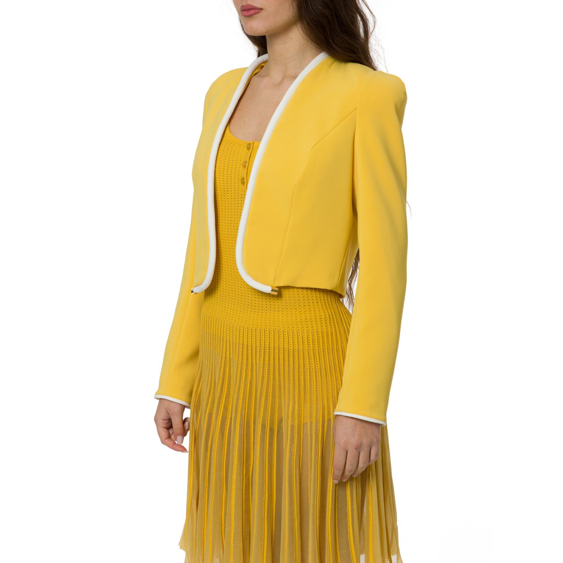 Giacca in crêpe leggero con piping 3D Elisabetta Franchi