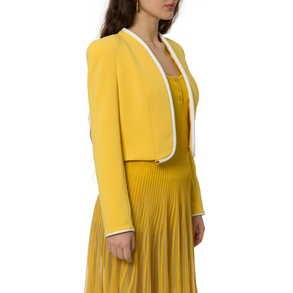 Giacca in crêpe leggero con piping 3D Elisabetta Franchi