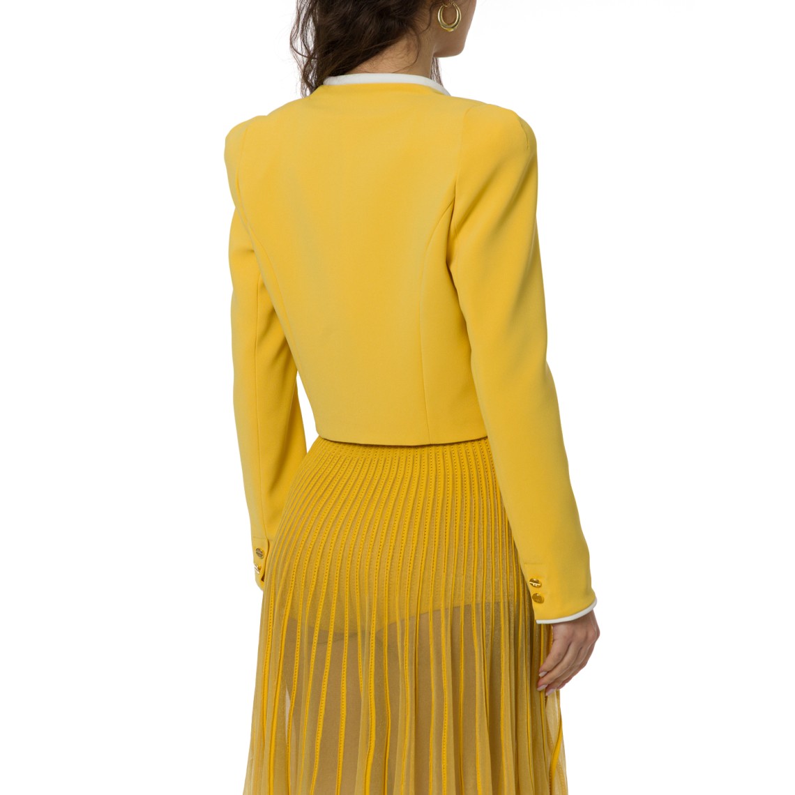 Giacca in crêpe leggero con piping 3D Elisabetta Franchi