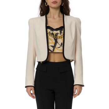 Giacca in crêpe leggero con piping 3D Elisabetta Franchi