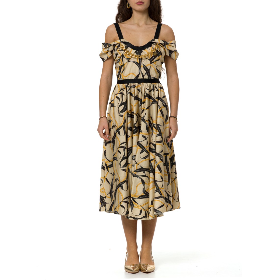 Abito in cotone stampato Elisabetta Franchi