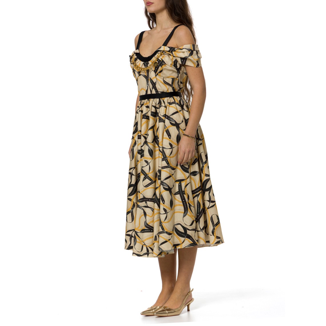 Abito in cotone stampato Elisabetta Franchi