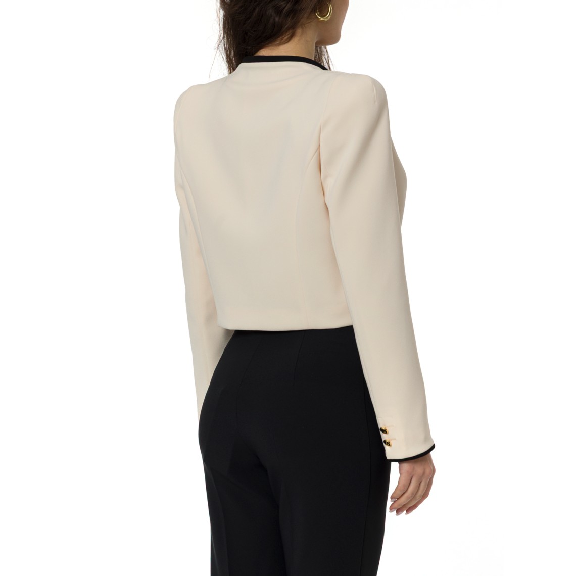 Giacca in crêpe leggero con piping 3D Elisabetta Franchi