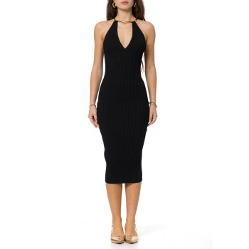 Abito in maglia à jour con dettaglio gioiello Elisabetta...