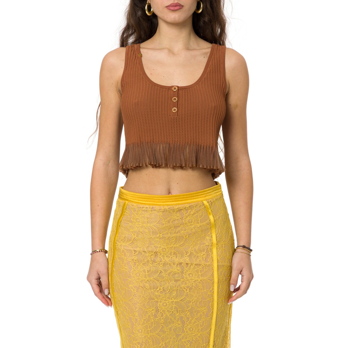 Top in maglia à jour Elisabetta Franchi