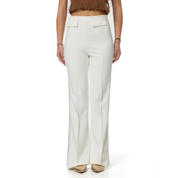 Pantaloni in crêpe leggero e raso Elisabetta Franchi