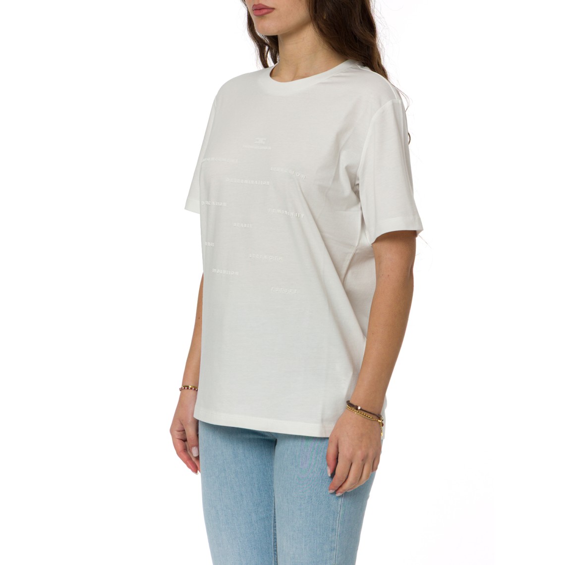 T-shirt Elisabetta Franchi in cotone con slogan