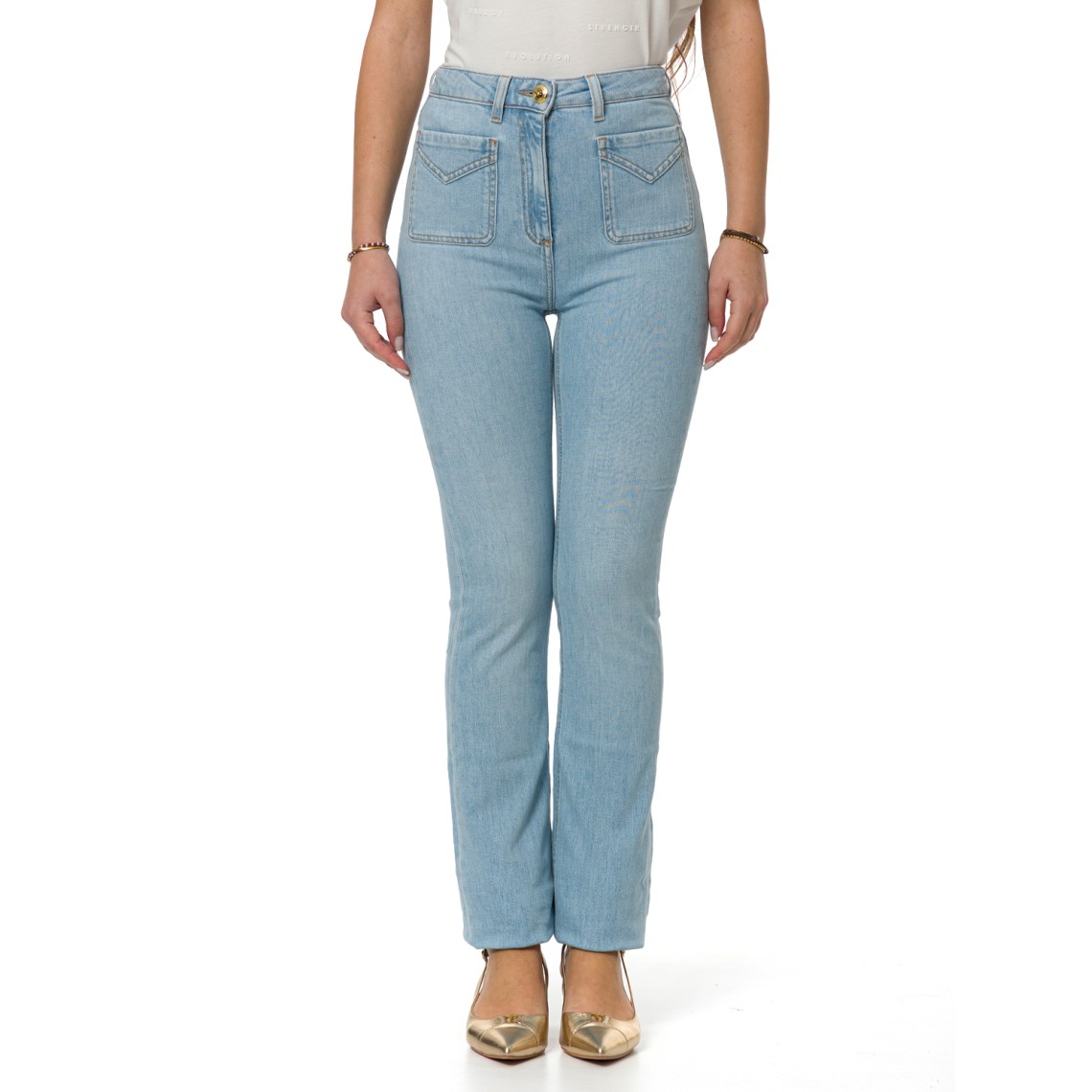 Jeans a zampetta con taschini Elisabetta Franchi