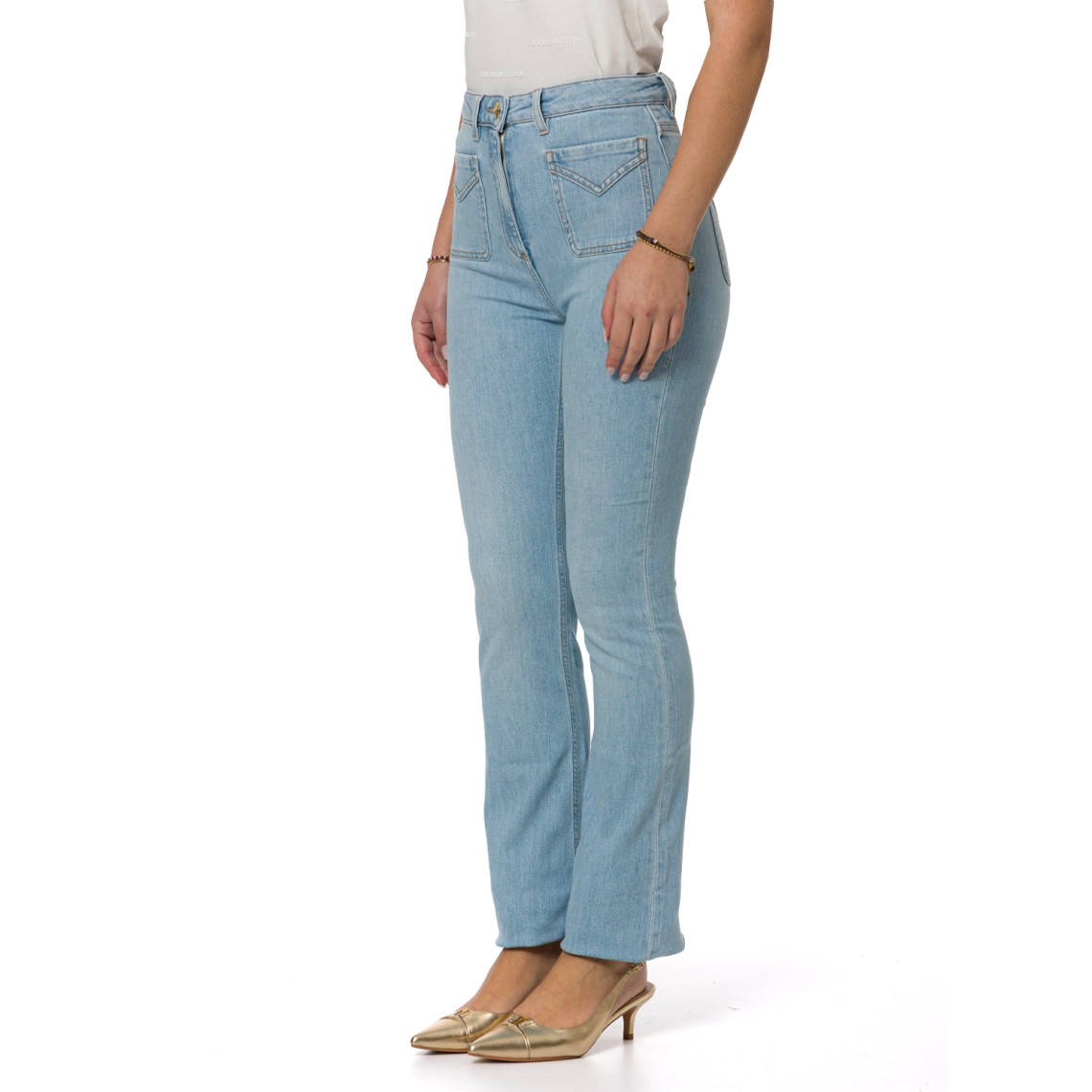 Jeans a zampetta con taschini Elisabetta Franchi