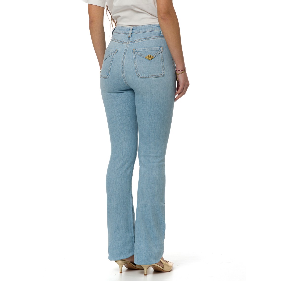 Jeans a zampetta con taschini Elisabetta Franchi