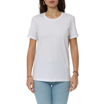 T-shirt in jersey con logo ricamato Elisabetta Franchi