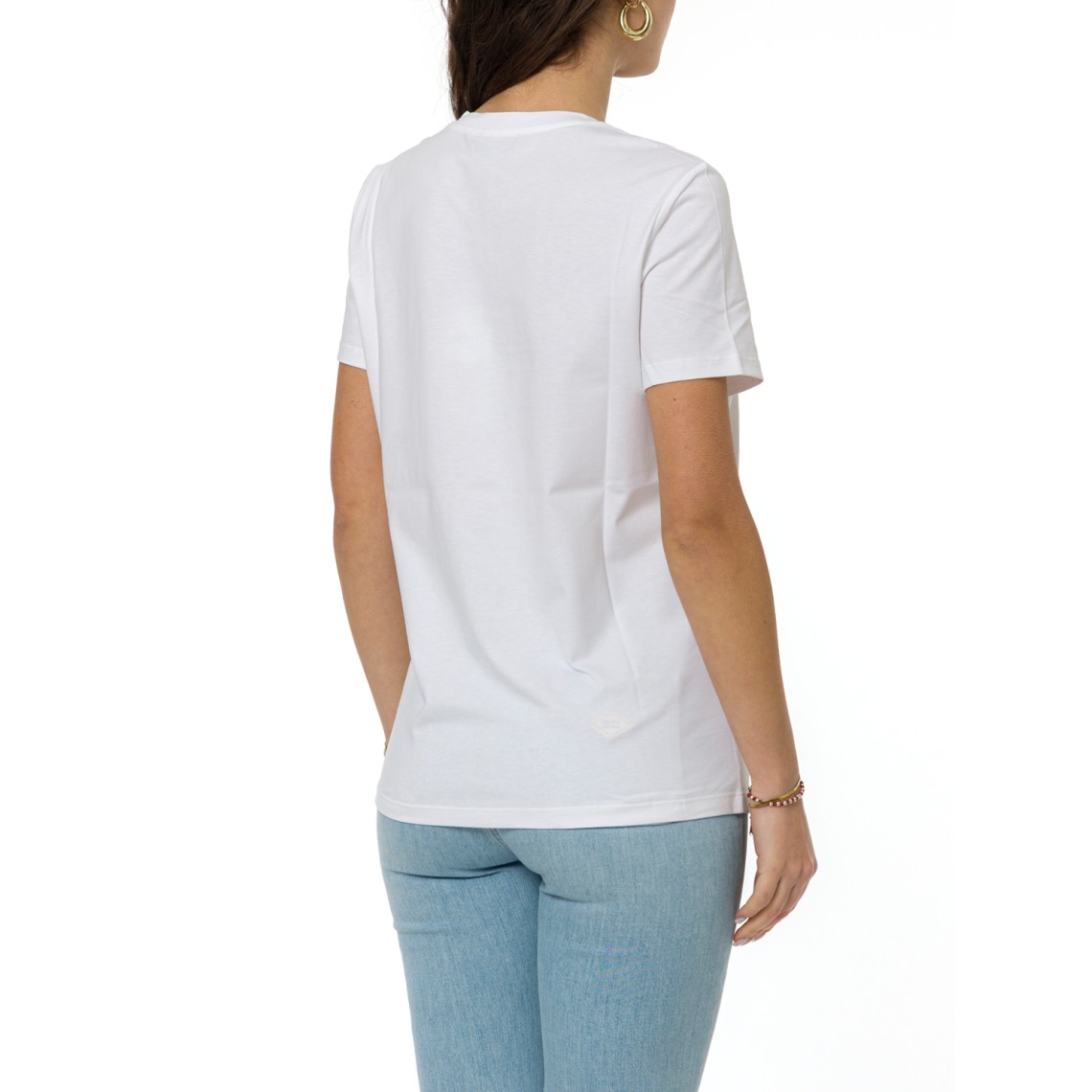 T-shirt in jersey con logo ricamato Elisabetta Franchi