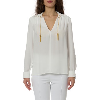 Camicia in georgette con dettagli gioiello Elisabetta...