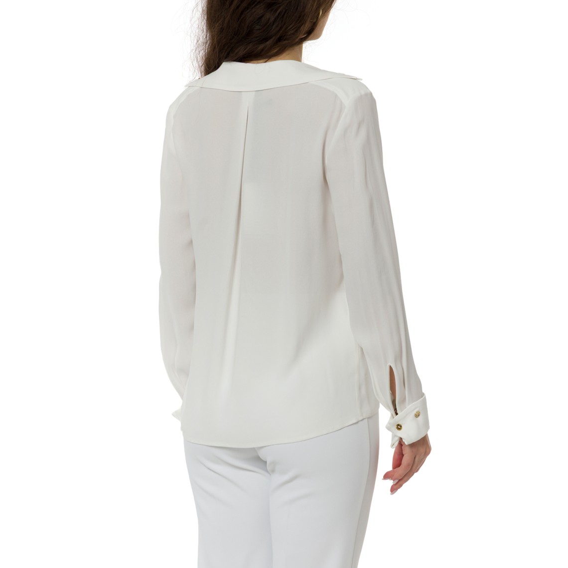 Camicia in georgette con dettagli gioiello Elisabetta Franchi