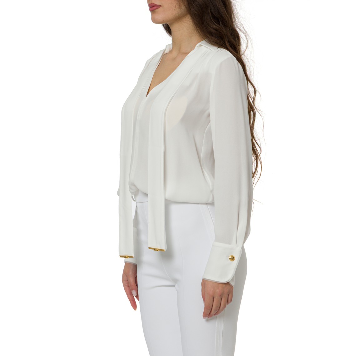 Camicia in georgette di viscosa con fusciacca Elisabetta Franchi