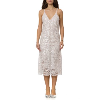 Abito longuette in pizzo con paillettes Twinset