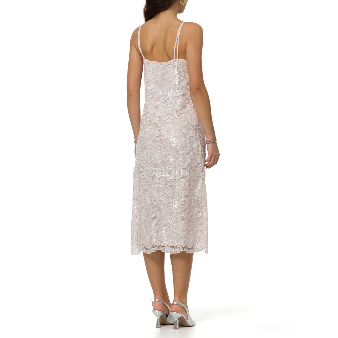 Abito longuette in pizzo con paillettes Twinset