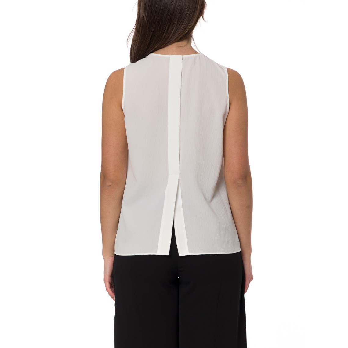 Top con bottoni sul retro in crepe fluido Emporio Armani