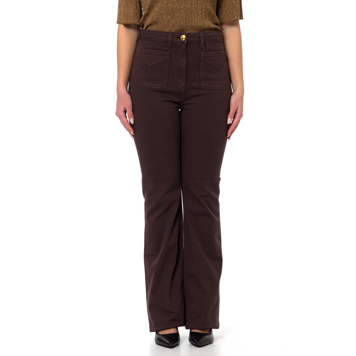 Jeans a zampa con taschini Elisabetta Franchi