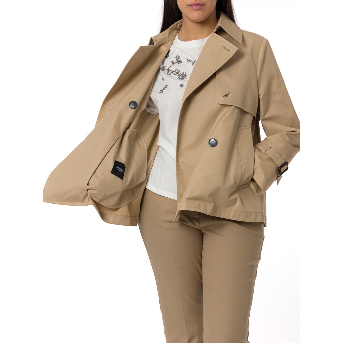 Trench crop in gabardine Wkdbiglia Weekend Max Mara