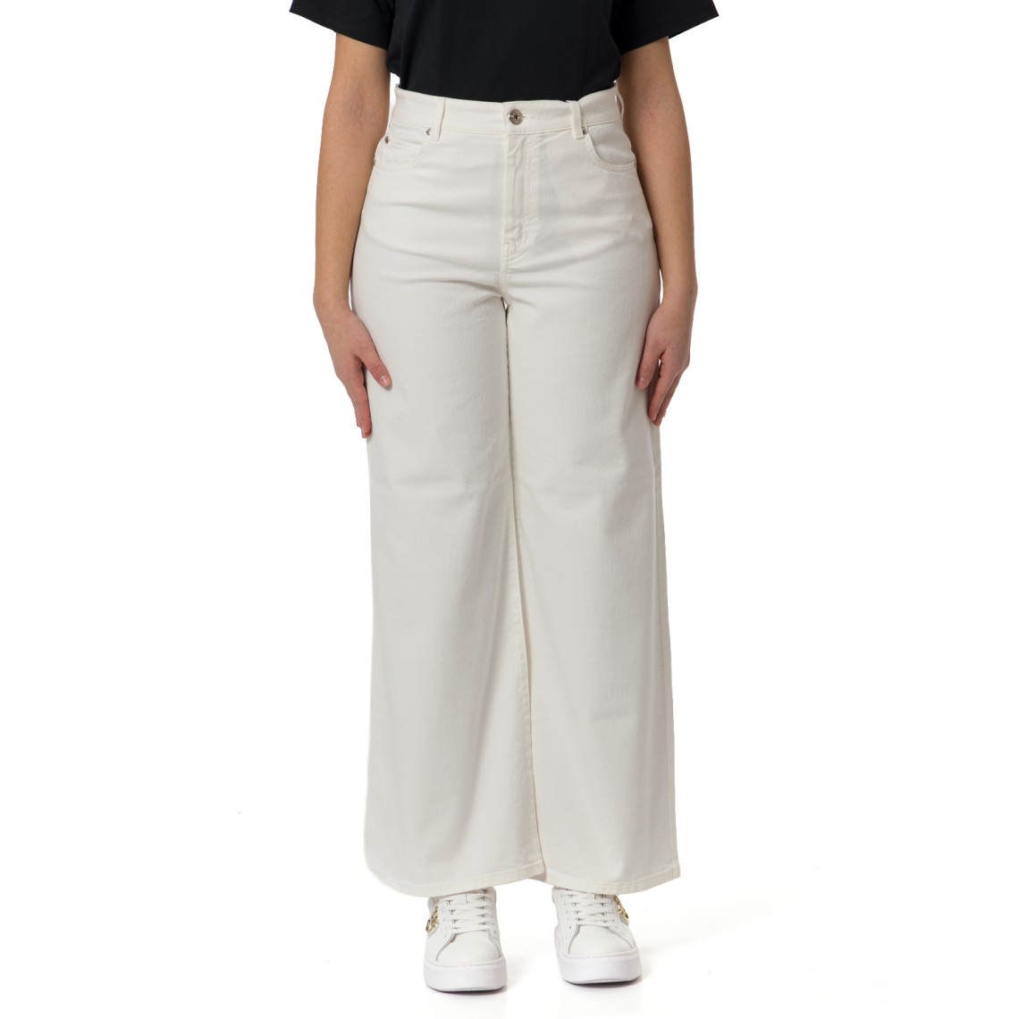 Pantaloni wide leg in drill di cotone Wkdmedina Weekend Max Mara