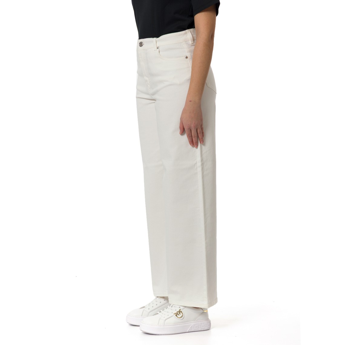 Pantaloni wide leg in drill di cotone Wkdmedina Weekend Max Mara