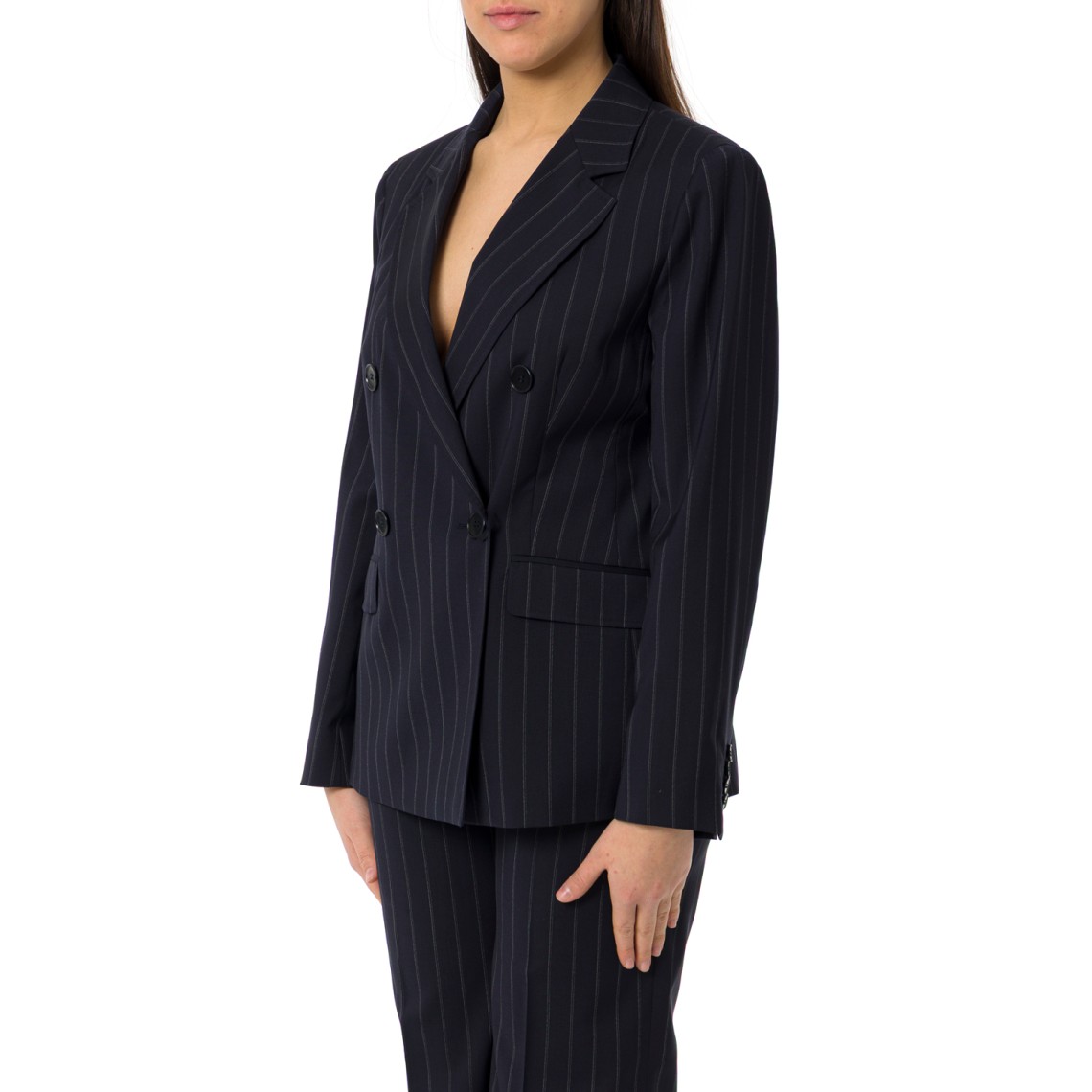 Blazer doppiopetto in lana gessata Mstonagro Max Mara Studio