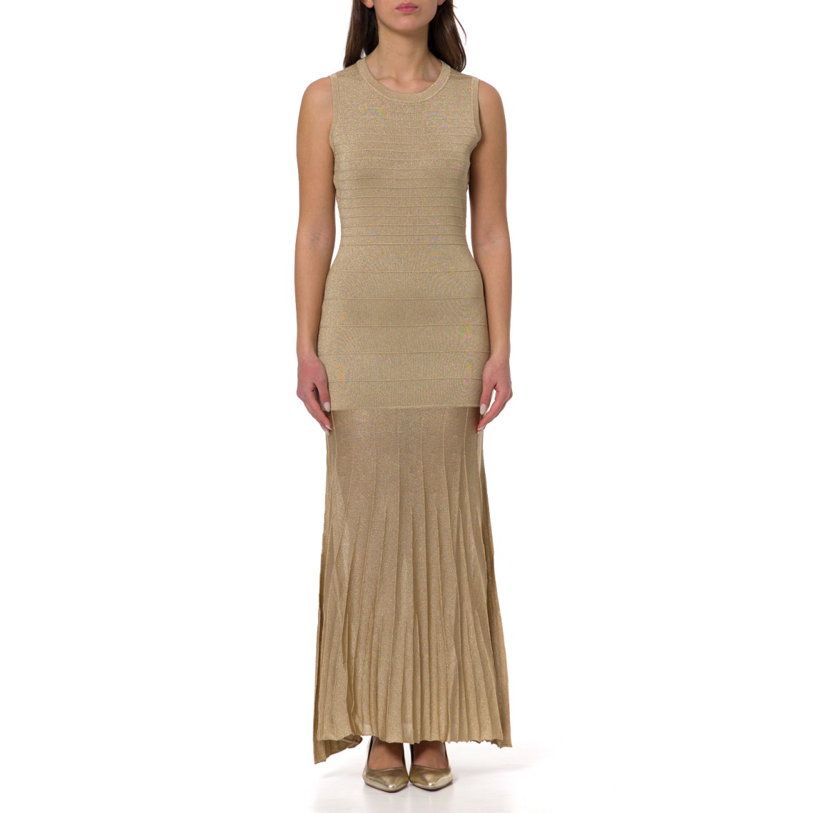 Abito lungo in maglia con lurex Twinset