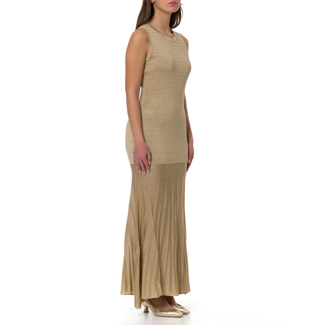 Abito lungo in maglia con lurex Twinset