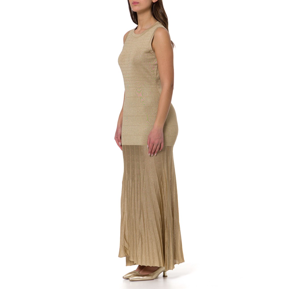 Abito lungo in maglia con lurex Twinset