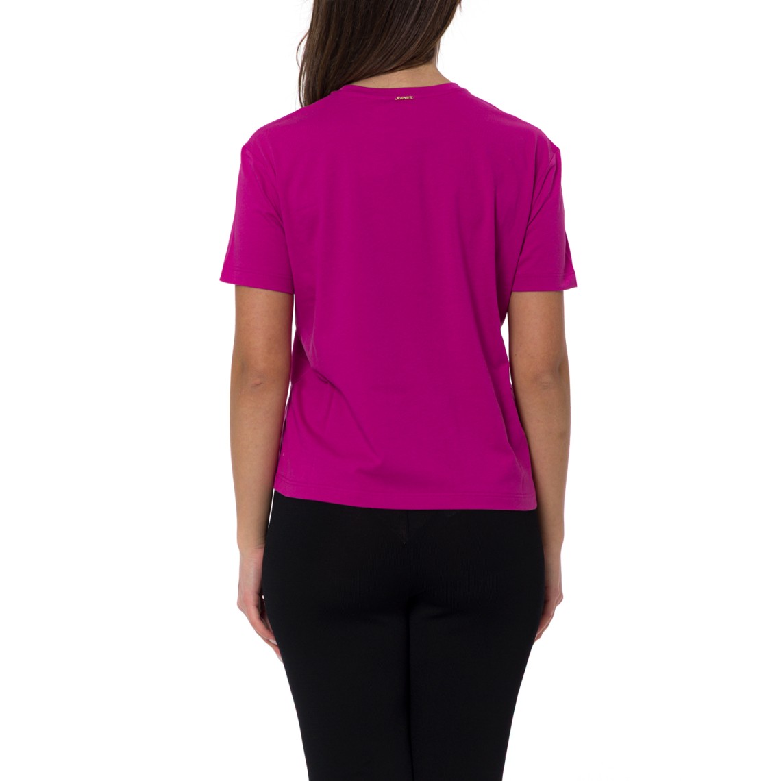 T-shirts in cotone con fiore ricamato Twinset