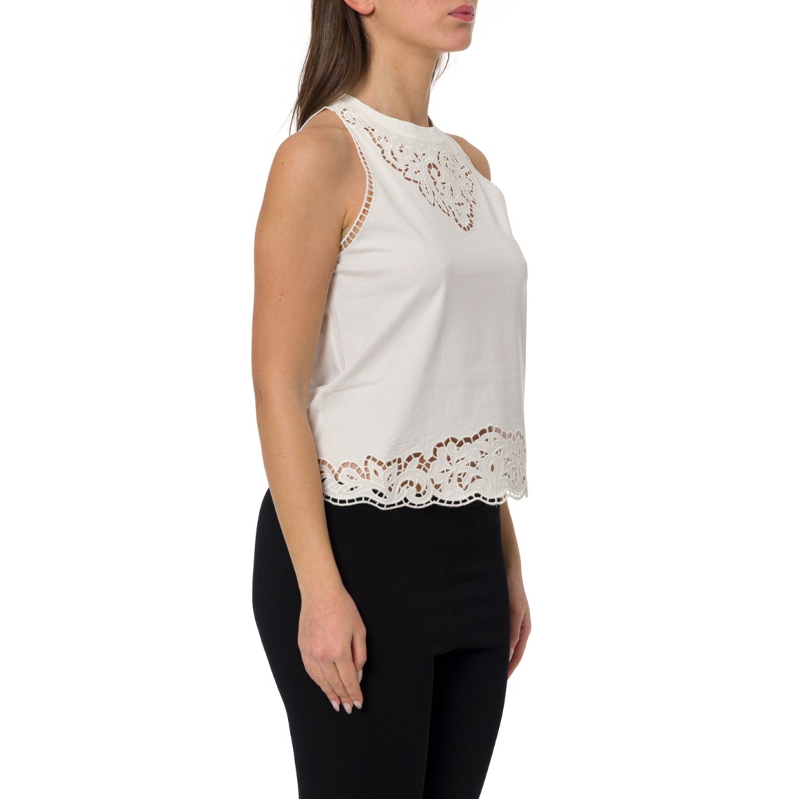Top con ricamo intarsiato Twinset