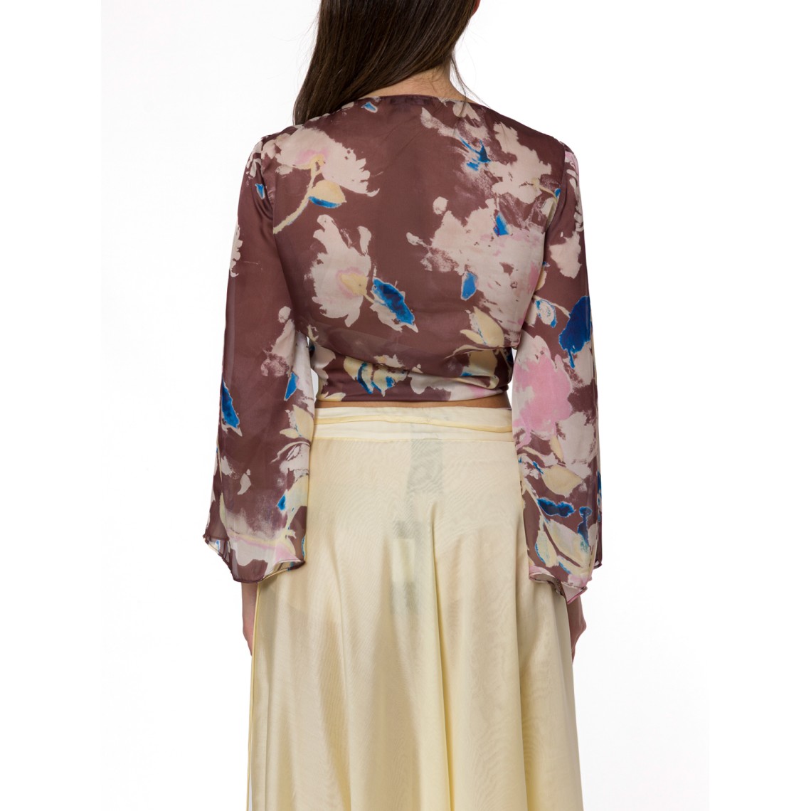 Blusa in chiffon Hanita Couture con nodo