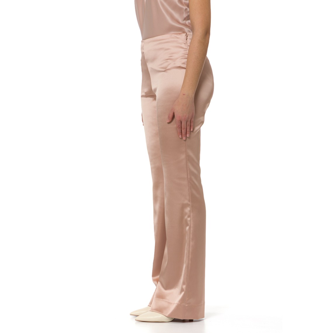 Pantaloni Pinolo svasati in satin Pinko