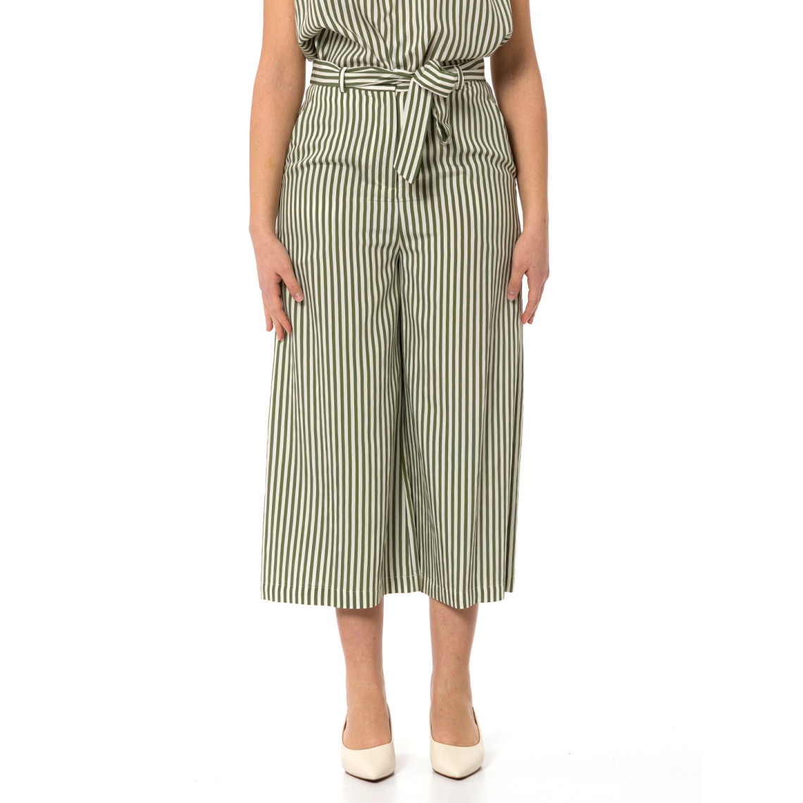 Pantaloni cropped a righe Hanita Couture