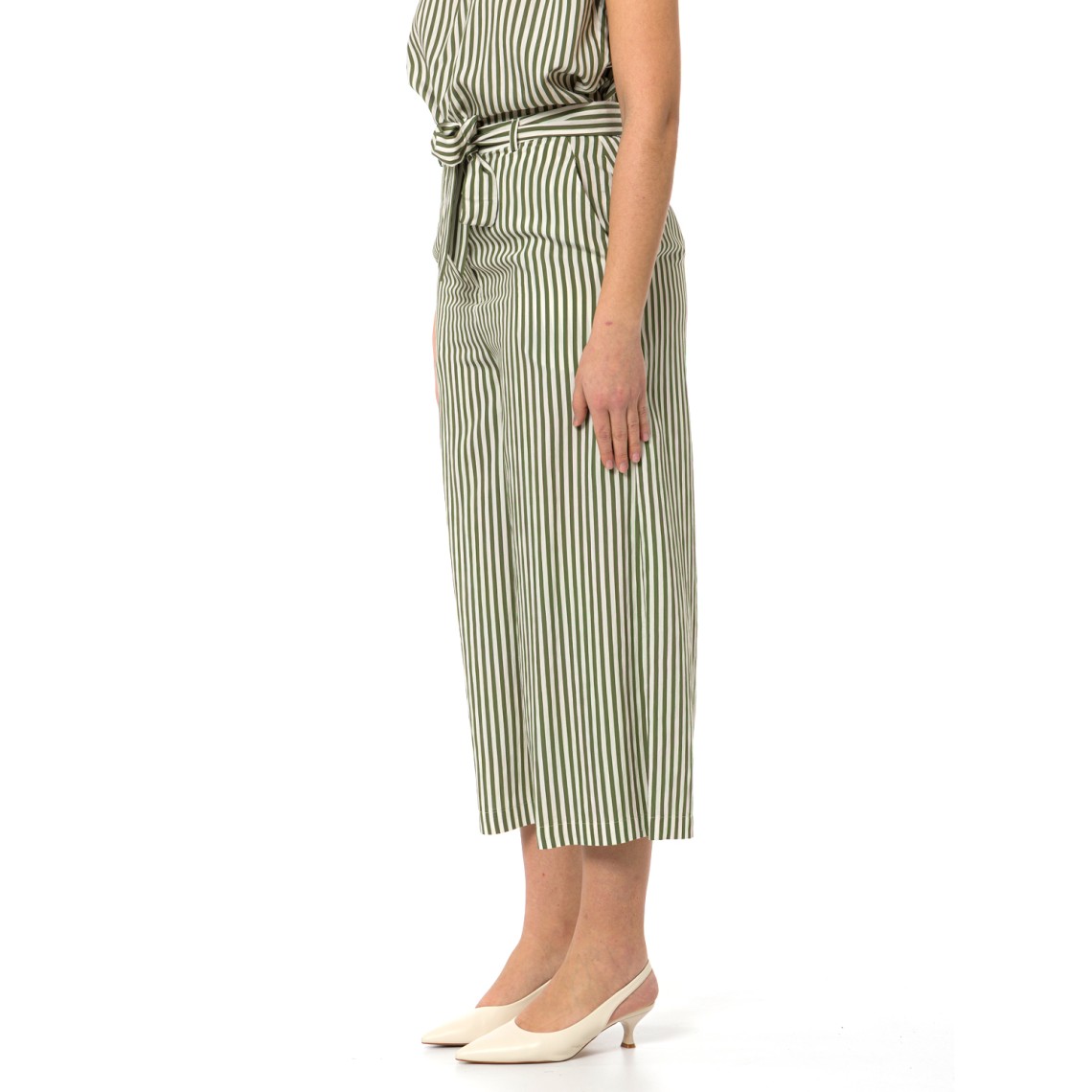 Pantaloni cropped a righe Hanita Couture