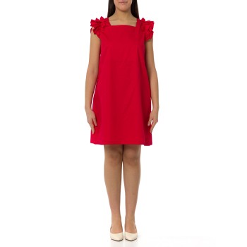 Abito corto Hanita Couture con rouches sulle spalle