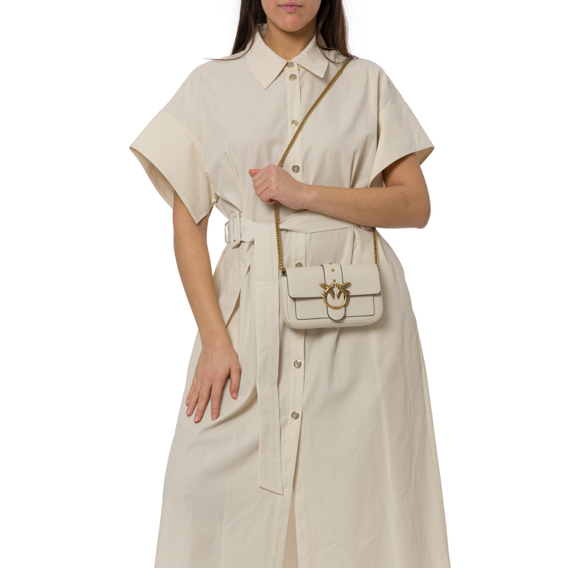 Abito Alesha chemisier midi con cintura Pinko