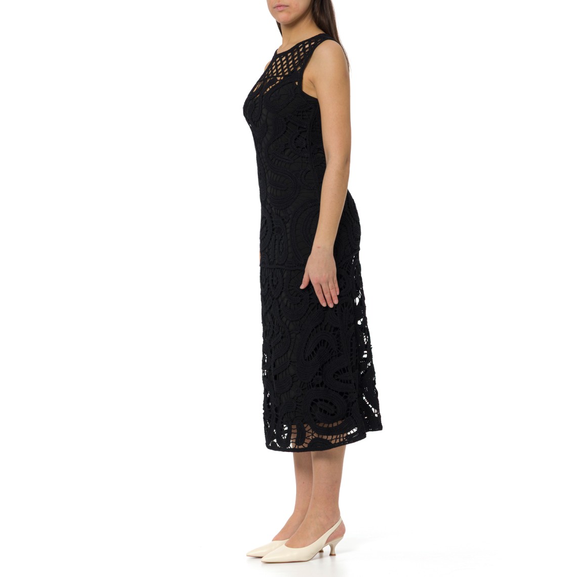 Abito midi senza maniche in crochet Bufera Pinko