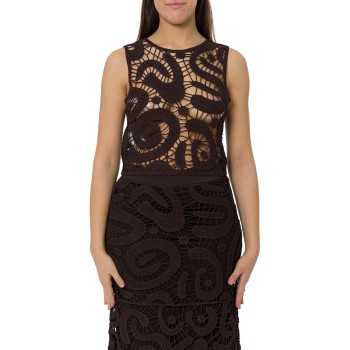 Top smanicato crochet geometrico Eruzione Pinko