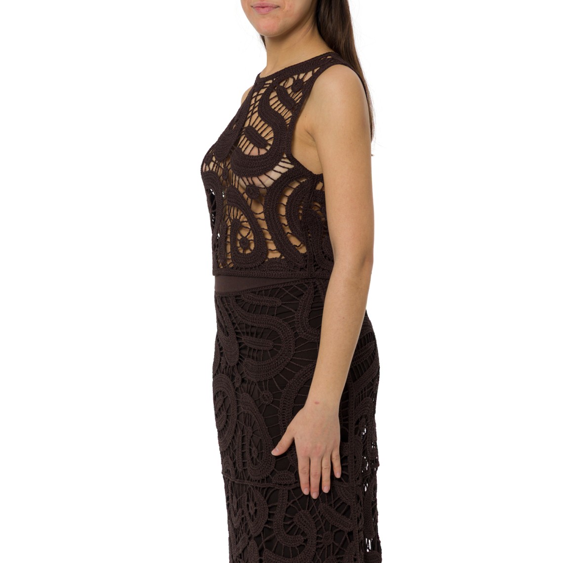 Top smanicato crochet geometrico Eruzione Pinko