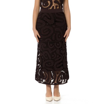 Gonna midi in crochet geometrico Maestrale Pinko