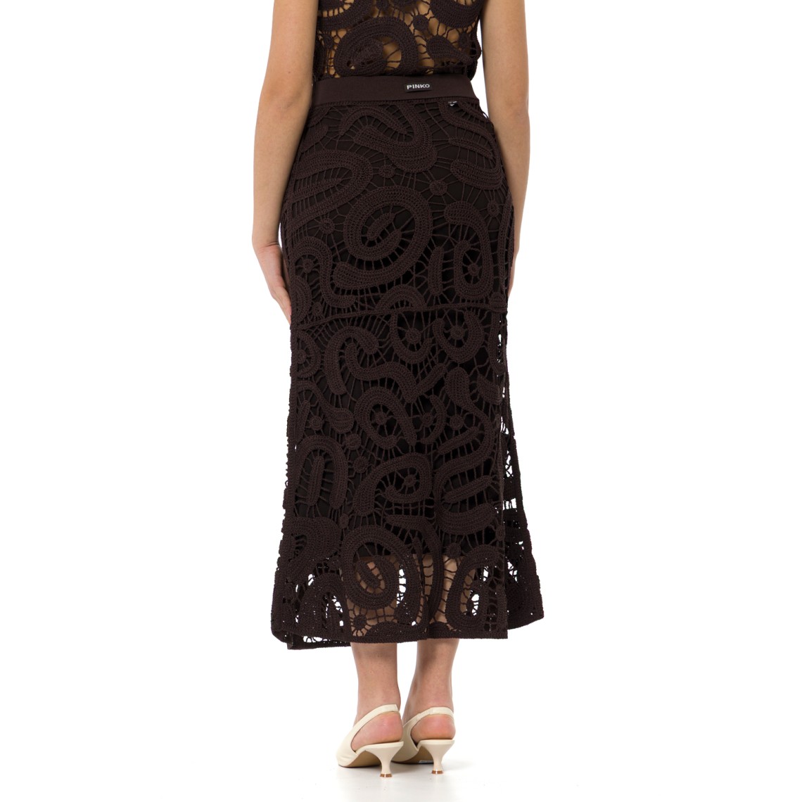 Gonna midi in crochet geometrico Maestrale Pinko